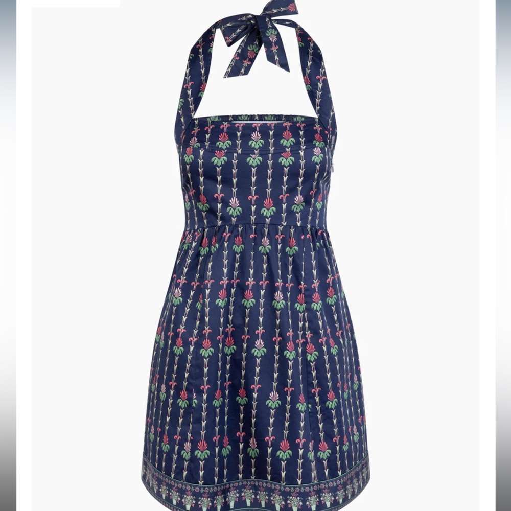 Hill House Home The Fleur Mini Dress in Navy Trailing Fern
